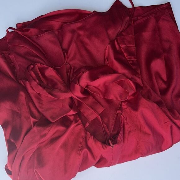 NWOT Lucy in the Sky Red Draped A-Line Dress Sz L - Picture 8 of 11